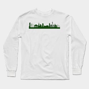 DUSSELDORF Skyline in forest green Long Sleeve T-Shirt